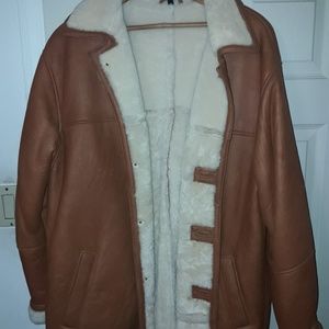 Men's Leather Shearling coat by Runway USA!
